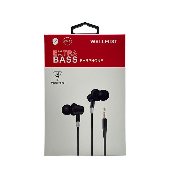 Wellmist Extra Bass Earphone, HD Microphone Earphone (WM45)