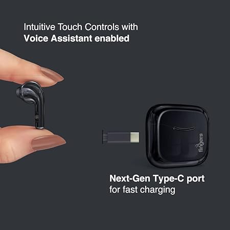 FINGERS Black Beats Wireless Earbuds