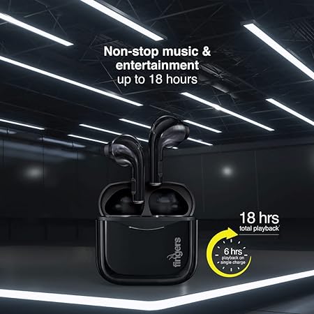 FINGERS Black Beats Wireless Earbuds