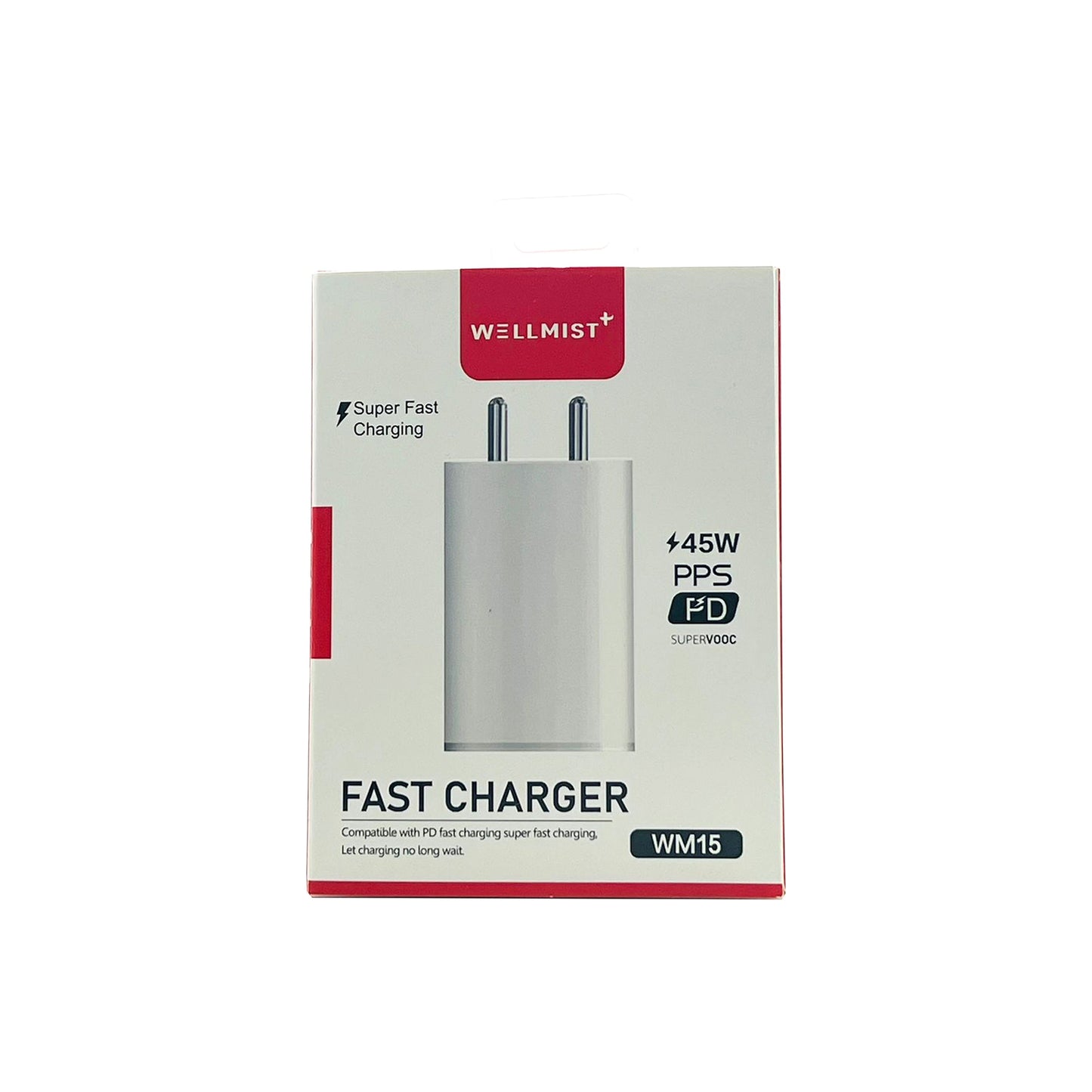 Wellmist 45 Fast Charger, Super Fast Charger, 45W PPC PD Supervooc.
