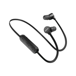 hilips SHB1805 Bluetooth Earphone Philips UpBeat SHB1805BK Bluetooth Headphones with Tangle-Proof Cable, Magnetic Ear Tips and Mic Black