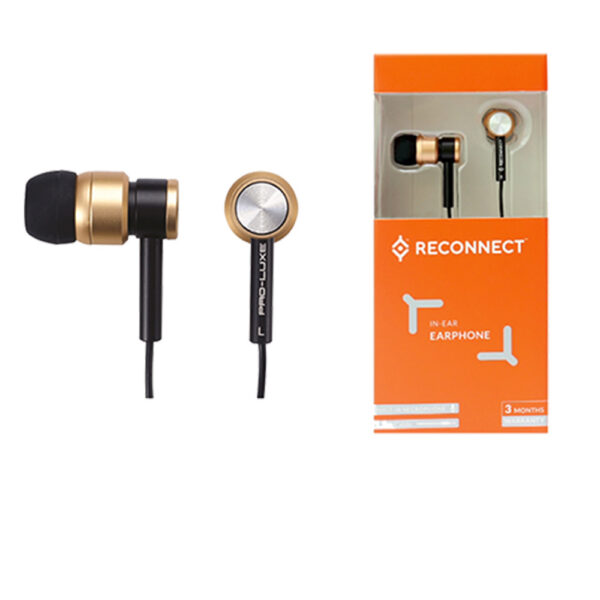 Reconnect EP ME-MIC In-Ear Metallic Wired Earphone, Gold/Black
