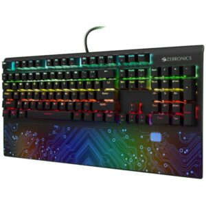 Zebronics Zeb-Max Chroma Mechanical Gaming Keyboard with 6 LED Speed Modes, Heavy Duty, 5 Brightness Levels + 1 LED Off Mode